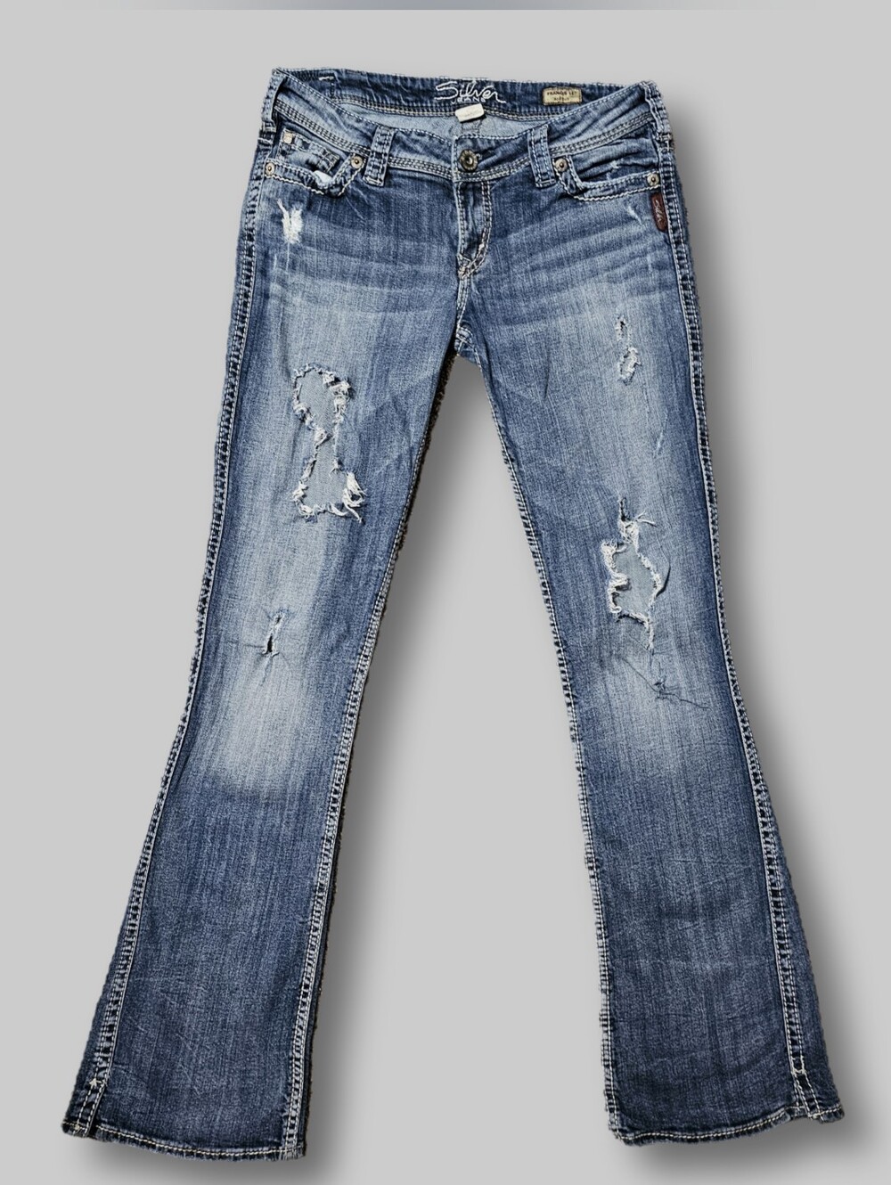 Silver Jeans Frances 18" Bootcut Distressed